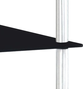 vidaXL Ραφιέρα 2 Επιπέδων Μαύρη 40 x 40 x 47 εκ. από Ψημένο Γυαλί