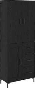 VidaXL Highboard Μαύρη Οξυά 69,5 x 34 x 180 εκ. Επεξεργασμένο Ξύλο