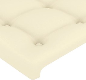 vidaXL Κεφαλάρι Κρεβατιού LED Κρεμ 90x5x118/128 εκ
