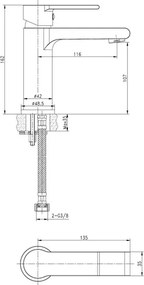 Orabella Falcon 10230 Chrome - Μπαταρία νιπτήρα