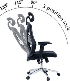 Καρέκλα γραφείου διευθυντή WING mesh μαύρο 65x61x117/125