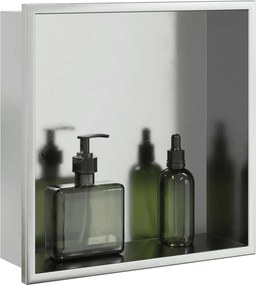 vidaXL Εσοχή Ντους Βουρστ. Ασήμι 32x32x9 εκ. Αν. Ατσάλι