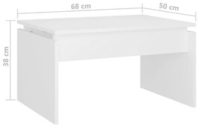 Τραπεζάκι Σαλονιού Λευκό 68 x 50 x 38 εκ. από Μοριοσανίδα - Λευκό