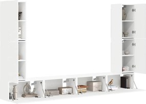 vidaXL Σετ επίπλου τηλεόρασης 8 pcs Λευκό Επεξεργασμένο ξύλο