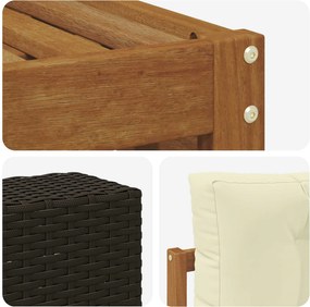 vidaXL Σειρά Καναπέ Εξωτερικού 7 pcs Φυσικό και Κρέμα Πολυεστέρας