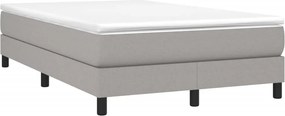 vidaXL Κρεβάτι Boxspring με Στρώμα Ανοιχτό Γκρι 120x190 εκ. Υφασμάτινο