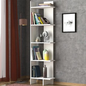 Βιβλιοθήκη Perla Megapap χρώμα λευκό 48x22x170εκ.