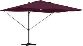 vidaXL Ομπρέλα ηλίου Βεραμάν Κόκκινο 351 x 250 x 253 εκ