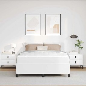 vidaXL Σκελετός Κρεβατιού με στρώμα Λευκό 140 x 190 cm ύφασμα