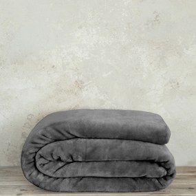 Κουβέρτα Βελουτέ Μονή (160x220) Nima Bed Linen Coperta D.Grey