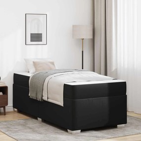 vidaXL Σκελετός Κρεβατιού με στρώμα Μαύρο 100 x 200 cm ύφασμα