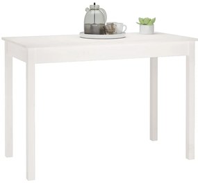 vidaXL Τραπεζαρία Λευκή 110 x 55 x 75 εκ. από Μασίφ Ξύλο Πεύκου