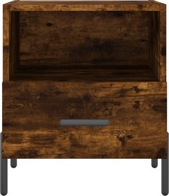 vidaXL Κομοδίνα 2 τεμ. Καπνιστή Δρυς 40 x 35 x 47,5 εκ. Επεξεργ. Ξύλο