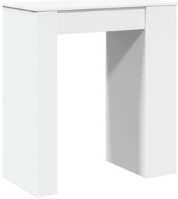 vidaXL Τραπέζι Μπαρ με Ράφια Λευκό 95x47x103,5 εκ. Επεξεργ. Ξύλο
