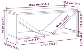 Ράφι για καυσόξυλα με ξύλινη κορυφή 100,5x35,5x40 εκ. - Πράσινο