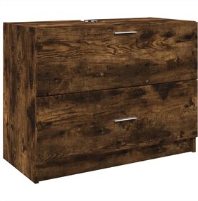 vidaXL Ντουλάπι Νιπτήρα Καπνιστή Δρυς 78x37x59 εκ. Επεξεργασμένο Ξύλο