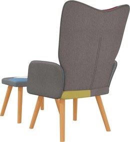 vidaXL Πολυθρόνα Relax Σχέδιο Patchwork Υφασμάτινη με Σκαμπό