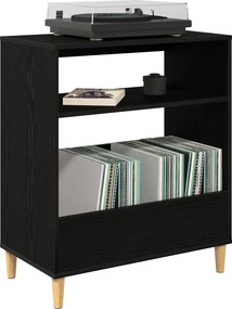 vidaXL Βάση πικάπ Μαύρη Δρυς 71 x 39,5 x 83 εκ. Επεξεργασμένο Ξύλο