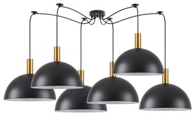 Φωτιστικό Οροφής SE21-GM-4-BL6-MS40 ADEPT TUBE Gold Matt Pendant Black Metal Shade+ - 77-8589 - 51W - 100W - 77-8589