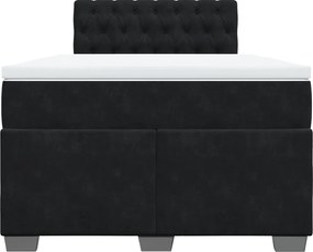 vidaXL Κρεβάτι Boxspring με Στρώμα Μαύρο 120 x 200 εκ. Βελούδινο