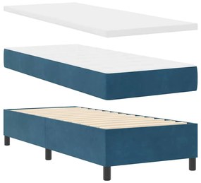 vidaXL Κρεβάτι με ελατήρια με κεφαλάρι Μπλε 80 x 200 cm Βελούδο
