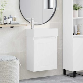 vidaXL Μονάδα μπάνιου με βρύση Λευκό 45,5 x 25,5 x 84 εκ