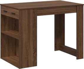 vidaXL Γραφείο με Συρτάρι και Ράφι Καφέ Δρυς 102x62x77,5 εκ.