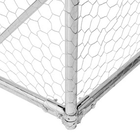 vidaXL Κλουβί Σκύλου Εξωτερ. Χώρου με τρεχάλα 7x3x1,9μ. Γαλβαν. Ατσάλι