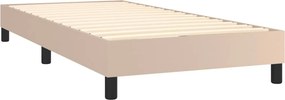 vidaXL Κρεβάτι Boxspring με Στρώμα Καπουτσίνο 100x200εκ.από Συνθ.Δέρμα