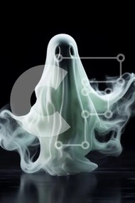 Intra Συλλεκτικό Ξύλινο Παζλ Plywood 4mm - Πλωτό ειδώλιο φαντασμάτων με λευκό καπνό Σε Ξύλινο Κουτί - Διαστάσεις Puzzle: 10x10 cm – 25 κομμάτια