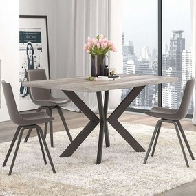Τραπέζι Νο9 159x90x78cm Ash Melamine, Metal