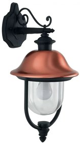 Φωτιστικό Τοίχου - Απλίκα Down Venezia LANT-VENEZIA-AP1B 1xE27 60W 29x25x52,5cm Black-Copper Intec