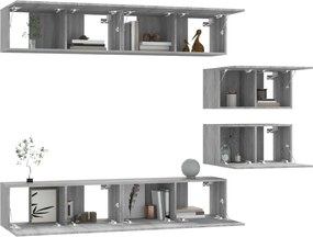 vidaXL Σετ Επίπλων Τηλεόρασης 6 Τεμ. Γκρι Sonoma Επεξεργασμένο Ξύλο