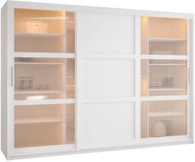 Ντουλάπα Flutes III 250 Συρόμενη-Λευκό