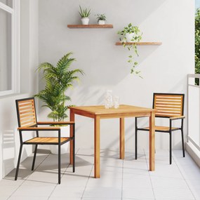 vidaXL Σετ Τραπεζαρίας Κήπου 3 pcs Μαύρο 85 x 85 x 74 cm