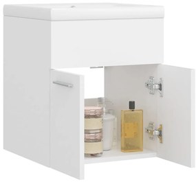 vidaXL Ντουλάπι Μπάνιου με Ενσωμ. Νιπτήρα Λευκό από Επεξεργασμένο Ξύλο