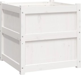 vidaXL Ζαρντινιέρες 2 τεμ. Λευκό από Μασίφ Ξύλο Πεύκου