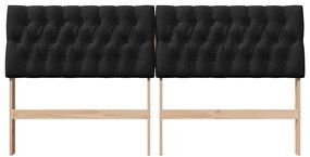 vidaXL Ταπετσαρισμένο κεφαλάρι Μαύρο 180 cm Στερεά ξυλεία πεύκου