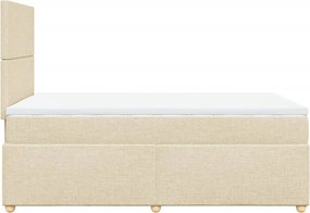 vidaXL Κρεβάτι Boxspring με Στρώμα Κρεμ 120x190 εκ. Υφασμάτινο