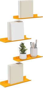 vidaXL Πλωτό ράφι 4 pcs Χαμομηλί κίτρινο 30 x 9 x 2,5 εκ Ατσάλι