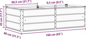 vidaXL Γλάστρα Ανθρακί 160 x 80 x 45 cm Ατσάλι