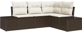 vidaXL Σετ Καναπέ Κήπου 4 pcs Καφέ συνθετικό ρατάν