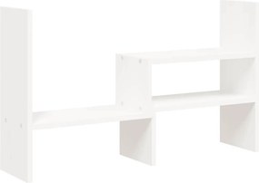 vidaXL Βάση Οθόνης Λευκή (39-72)x17x43 εκ. από Μασίφ Ξύλο Πεύκου