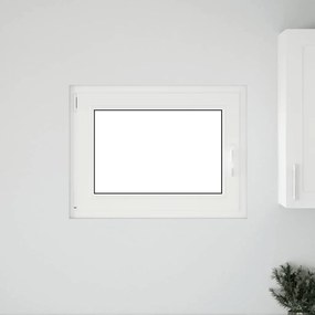 vidaXL Παράθυρο Υπογείου "RISOR" 80x70 εκ. Ανακλινόμενο & Περιστρεφόμενο DIN Αριστερά Λευκό
