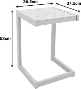 Τραπέζι Aether pakoworld ανθρακί αλουμίνιο 37.5x36.5x53εκ