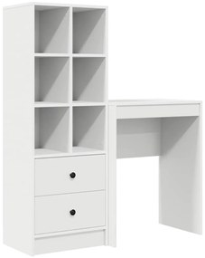 vidaXL Γραφείο με αποθηκευτικό χώρο 2 pcs Λευκό 45.5 x 34 x 127 εκ