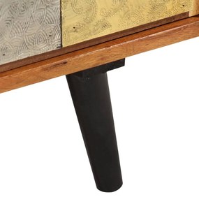 vidaXL Έπιπλο Τηλεόρασης με Πόρτες 112x30x40 εκ. Μασίφ Ακακία/Μέταλλο