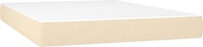 vidaXL Κρεβάτι Boxspring με Στρώμα Κρεμ 140x190 εκ. Υφασμάτινο