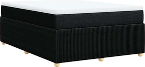 vidaXL Κρεβάτι Boxspring με Στρώμα Μαύρο 140x190 εκ. Υφασμάτινο