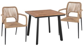 Intrahome ΣΕΤ ΤΡΑΠΕΖΑΡΙΑΣ 3ΤΜΧ ΤΡΑΠΕΖΙ ΑΝΘΡΑΚΙ 80x80 ΚΑΙ ΠΟΛΥΘΡΟΝΑ ΜΕ ΣΧΟΙΝΙ .02 intraho-0008086